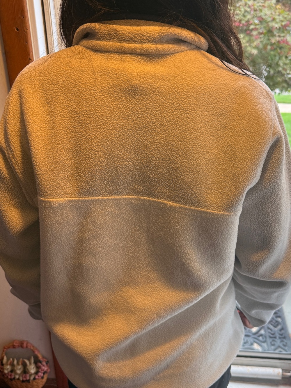 VINTAGE Patagonia Synchilla Snap-T Fleece Pullover - Cream with grey/blue Trim - Picture 2 of 3